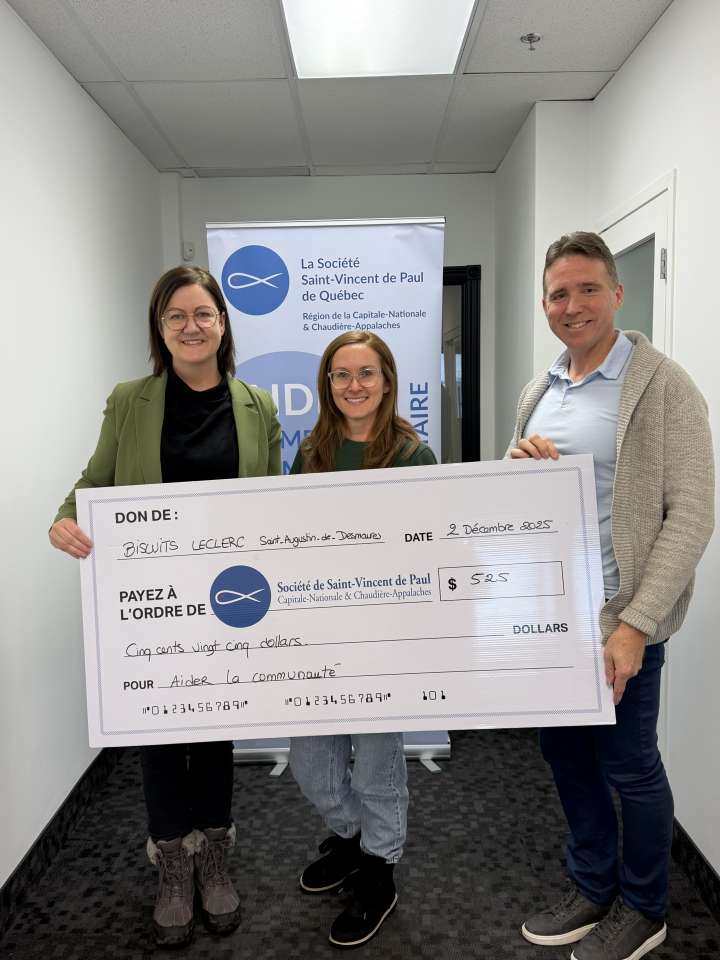 MERCI à Biscuits Leclerc pour ce beau geste de solidarité!